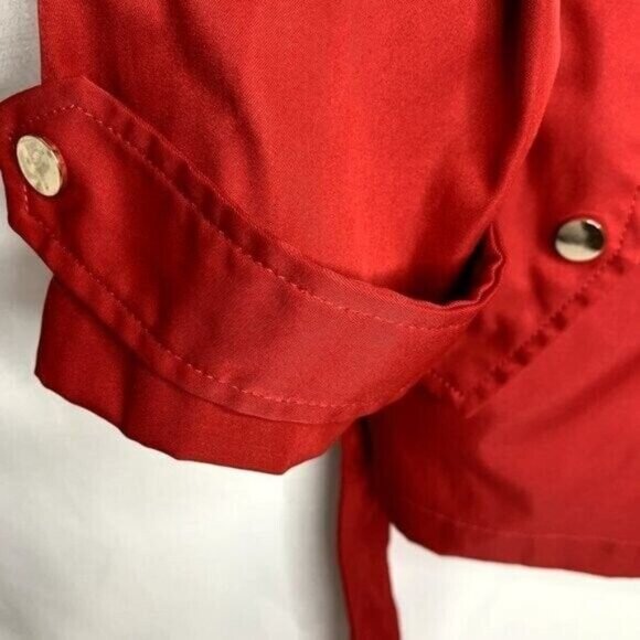 Zara Basic Red Zafari Jacket with Belt Size Medium Pre-owned - Picture 6 of 9